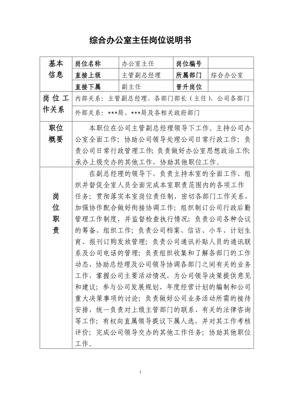 最新办公室岗位说明书89_第1页