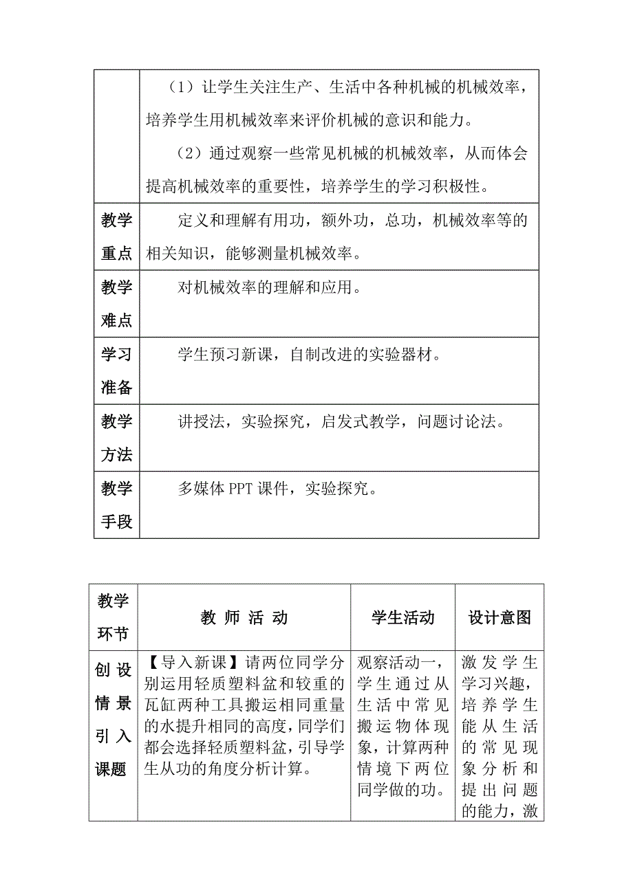 八年级物理第九章第6节《机械效率》教学设计.doc_第2页