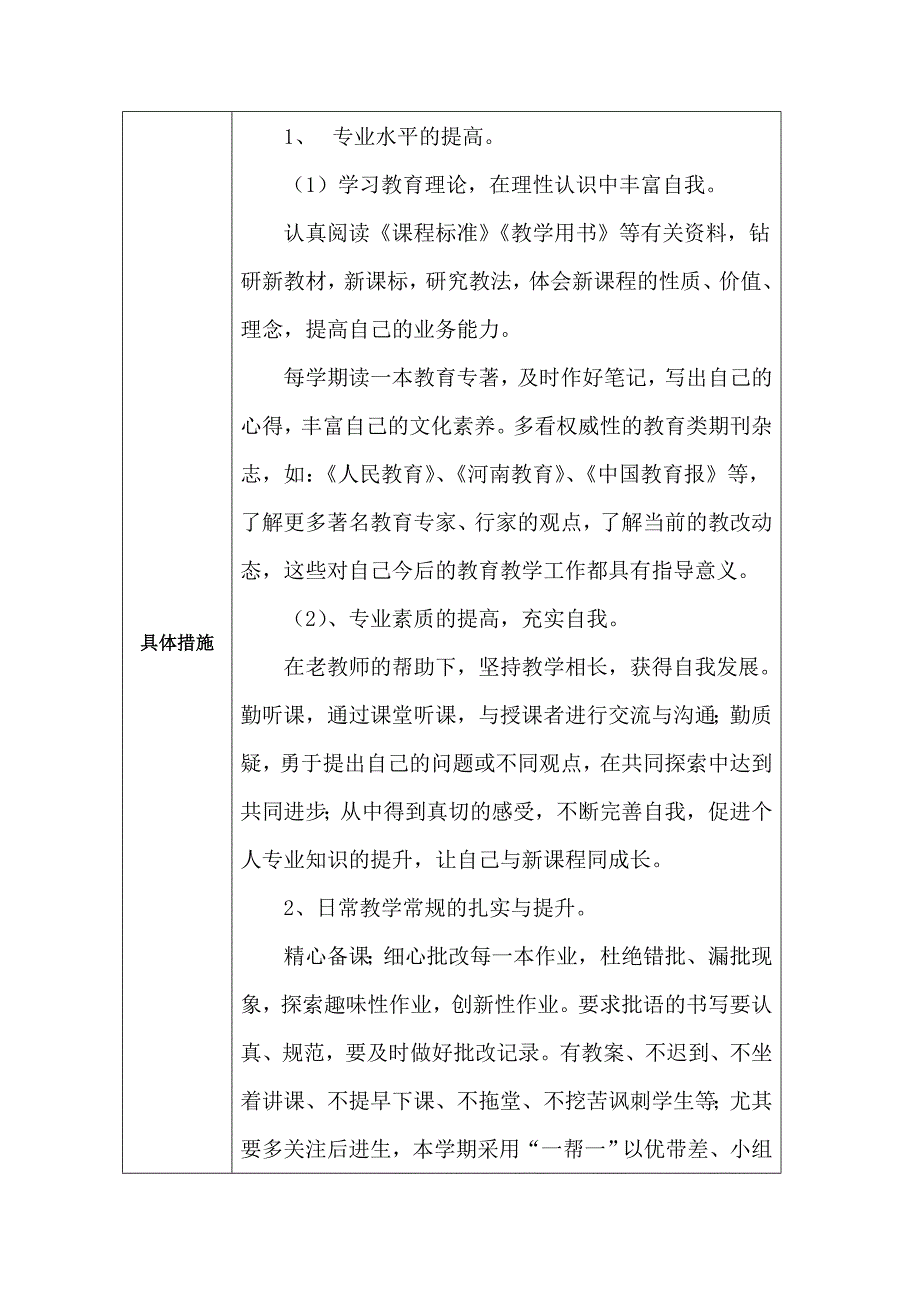 周先琼个人专业发展规划模板[1].docx_第2页