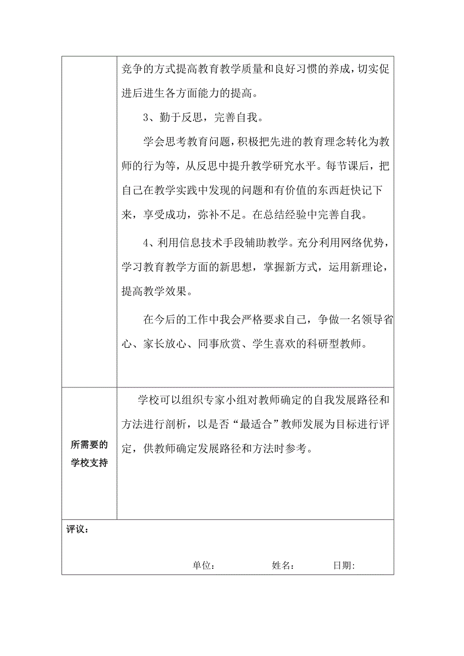 周先琼个人专业发展规划模板[1].docx_第3页