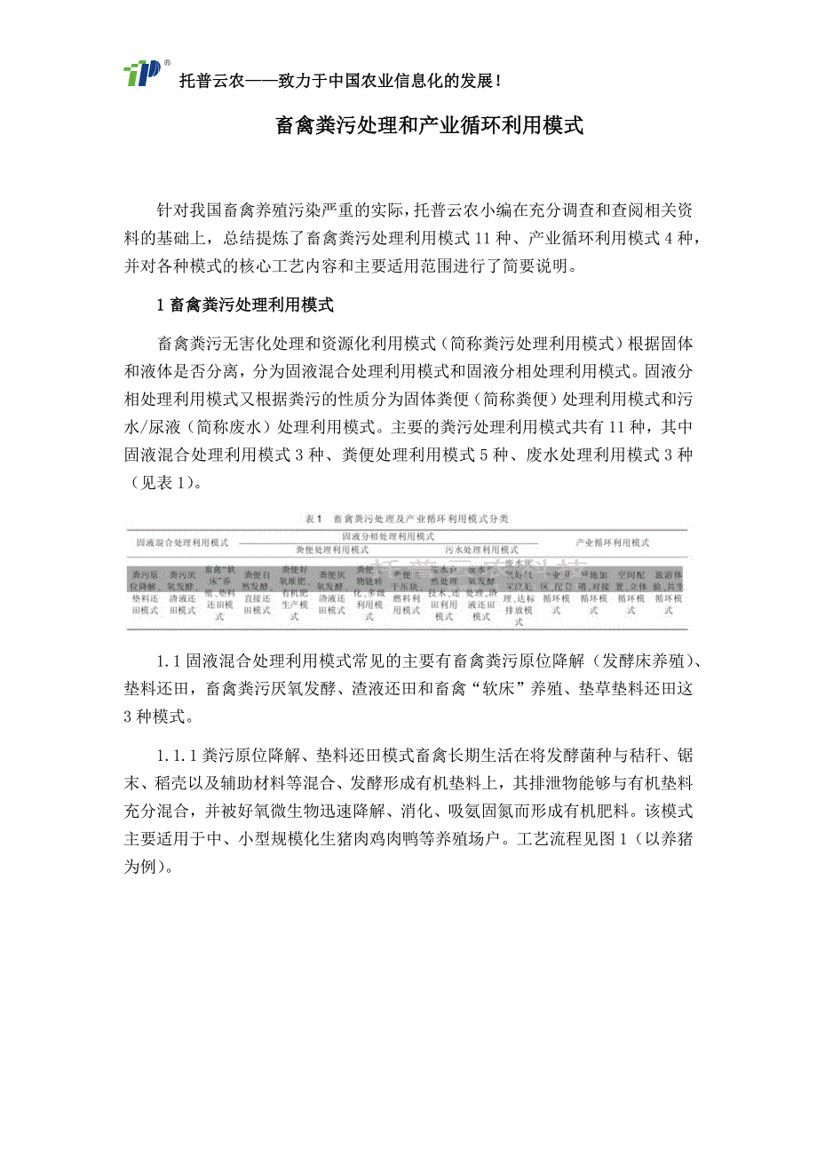 畜禽粪污处理和产业循环利用模式.docx_第1页