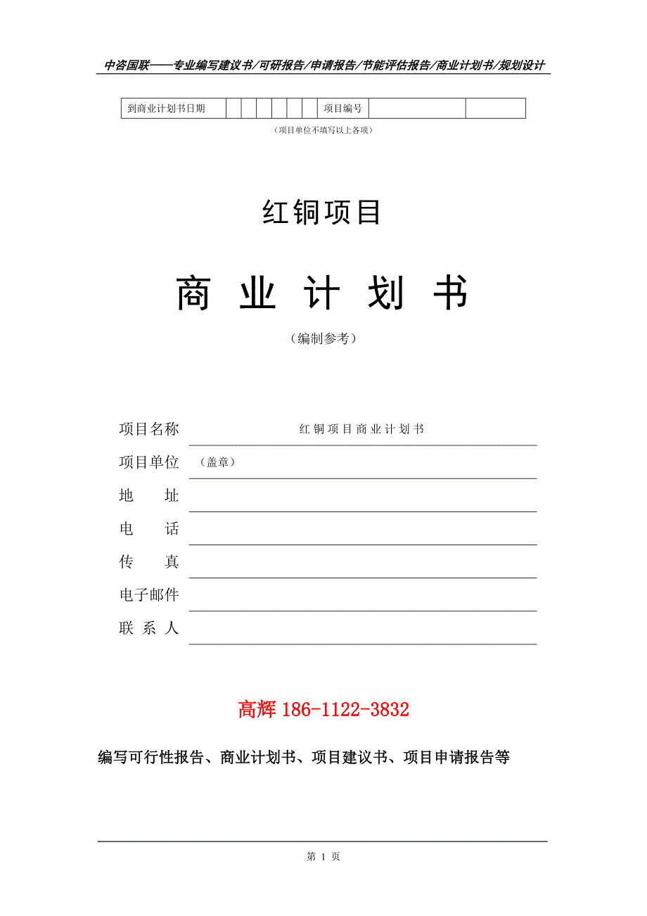 红铜项目商业计划书写作范文_第2页