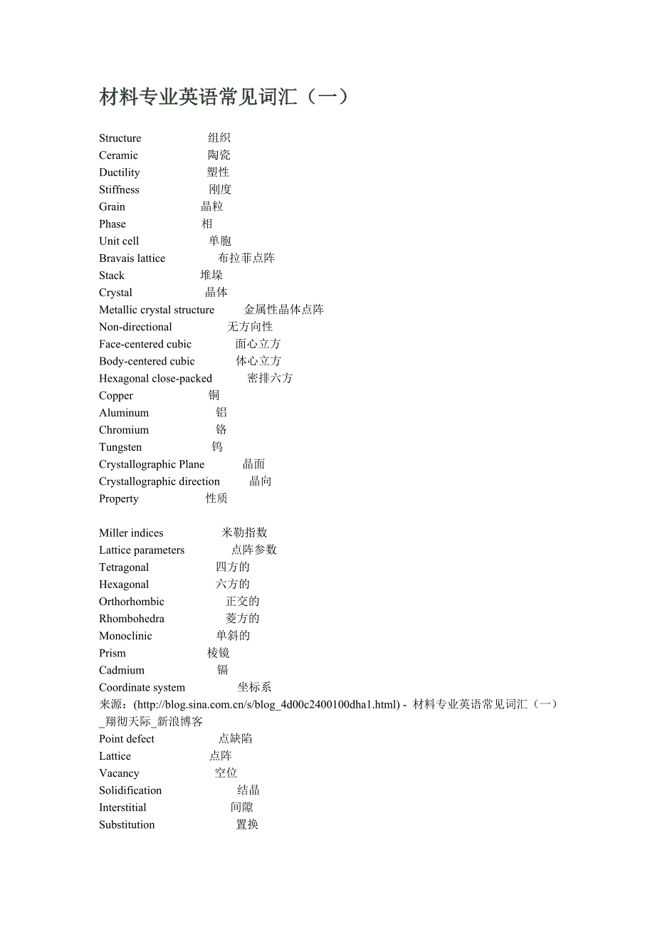 材料专业英语常见词汇汇总.doc_第1页