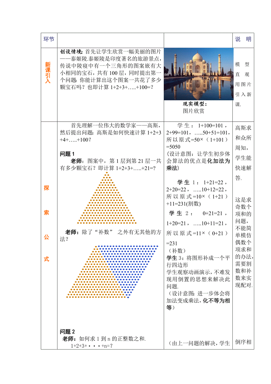 等差数列前N项和教学设计人教版必修5_第3页