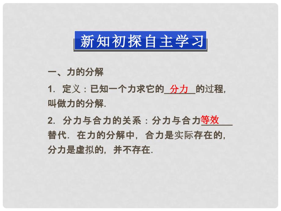 高中物理 3.5 力的分解课件 新人教版必修1_第3页