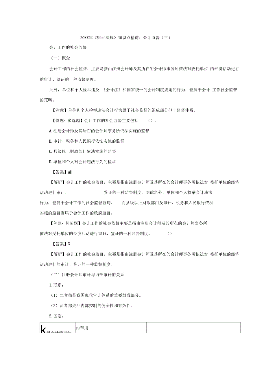 《财经法规》知识点精讲会计监督三_第1页
