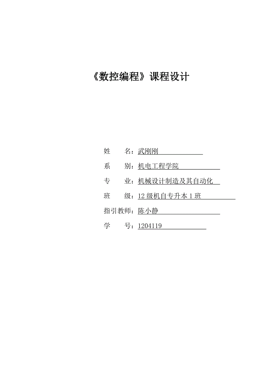 数控重点技术优质课程设计专项说明书_第1页