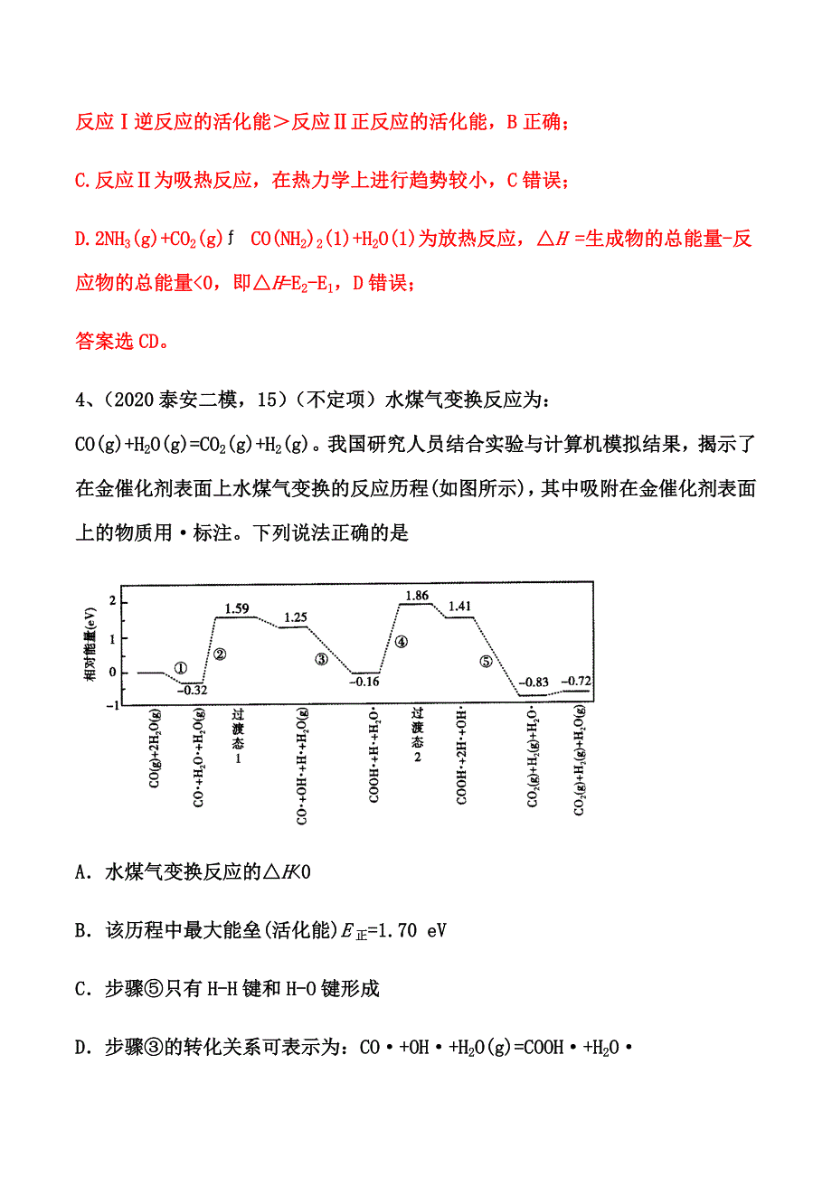 2021届高考化学专题模拟试题精编：化学反应机理_第4页