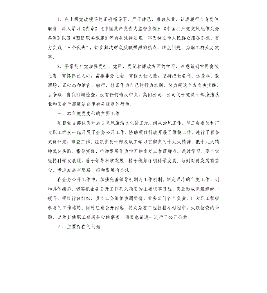 项目党支部书记2019年履职报告.docx_第2页