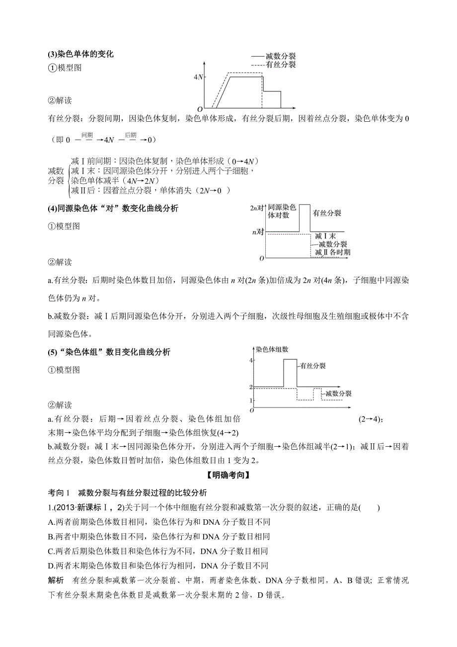 考点加强课2 有丝分裂与减数分裂的比较及减数分裂与可遗传变异的关系_第3页