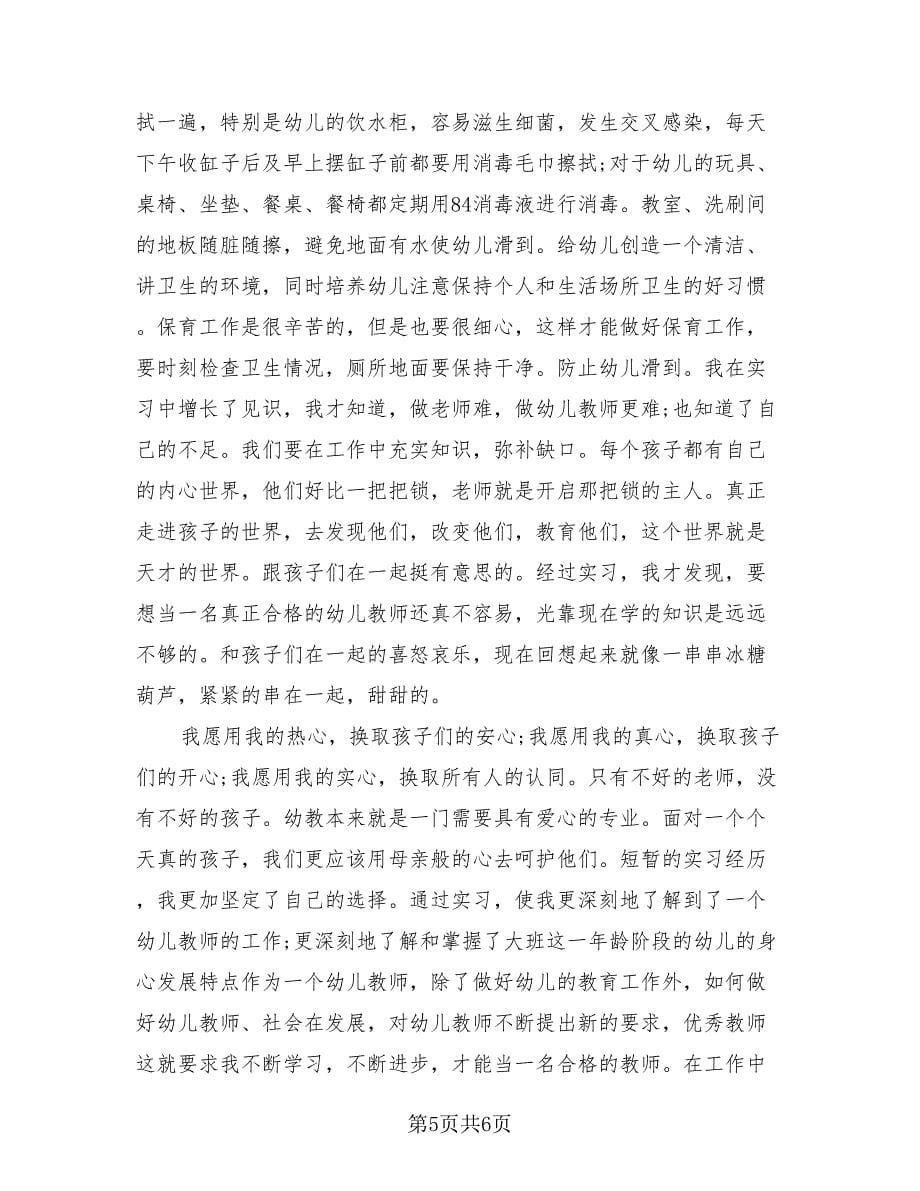 幼儿园教师实习总结模板.doc_第5页