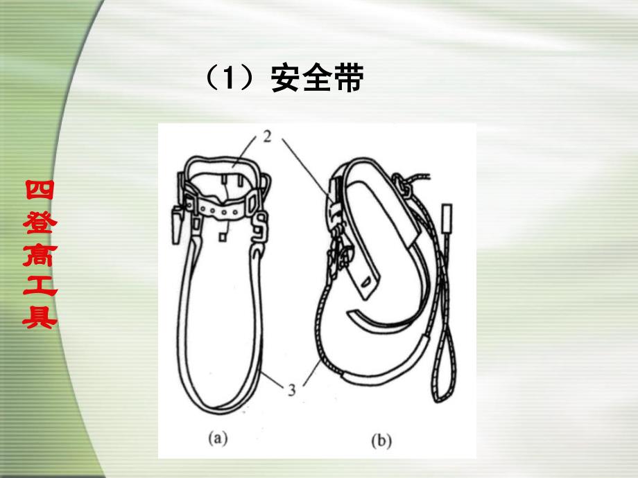 电气安全技术电工登高作业用品.ppt_第2页