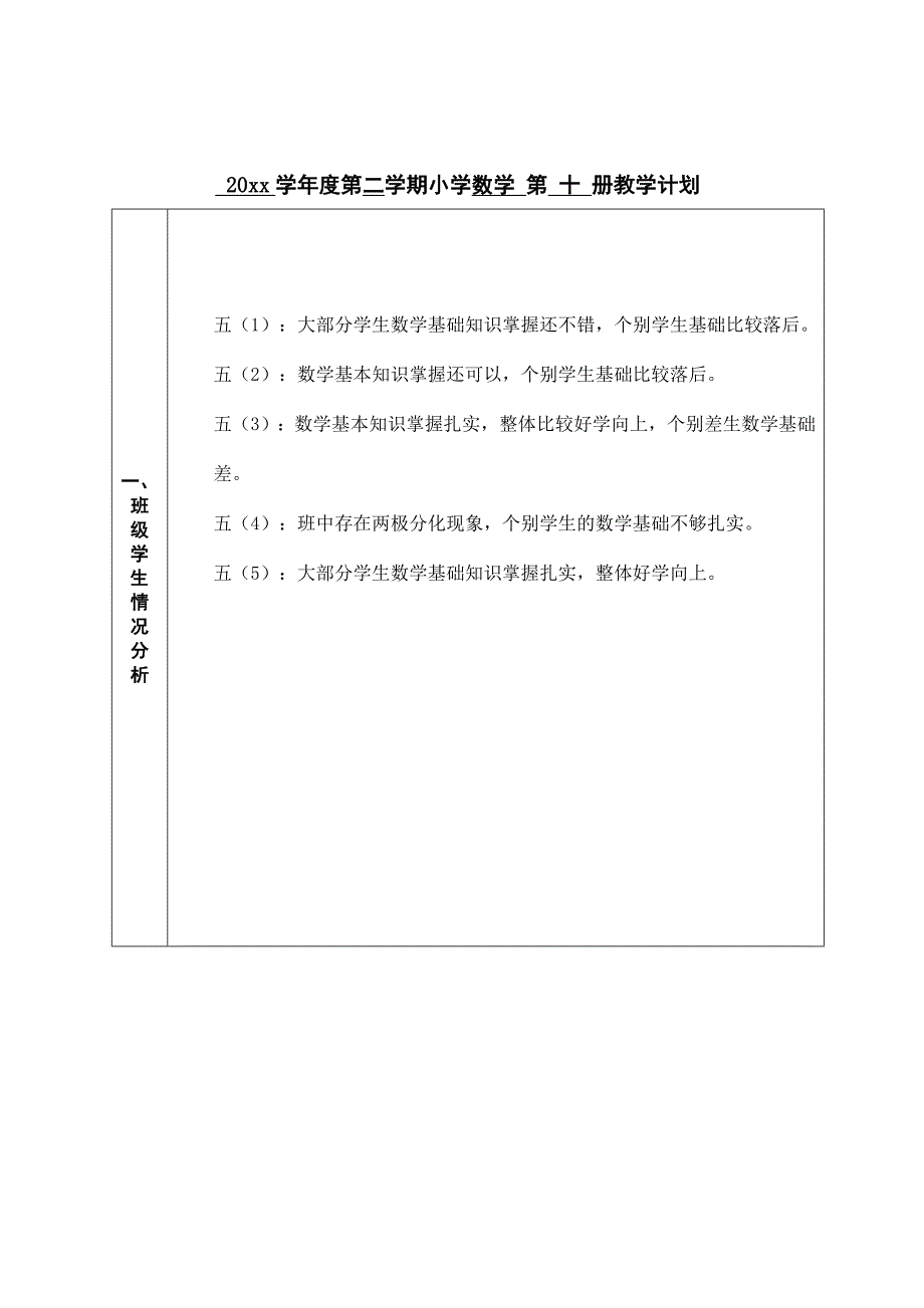 新编五年级下数学教学计划_第2页