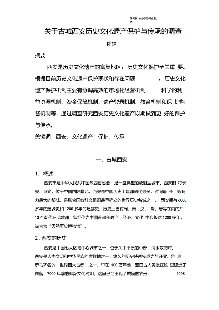 西安文化遗产保护调查报告_第2页