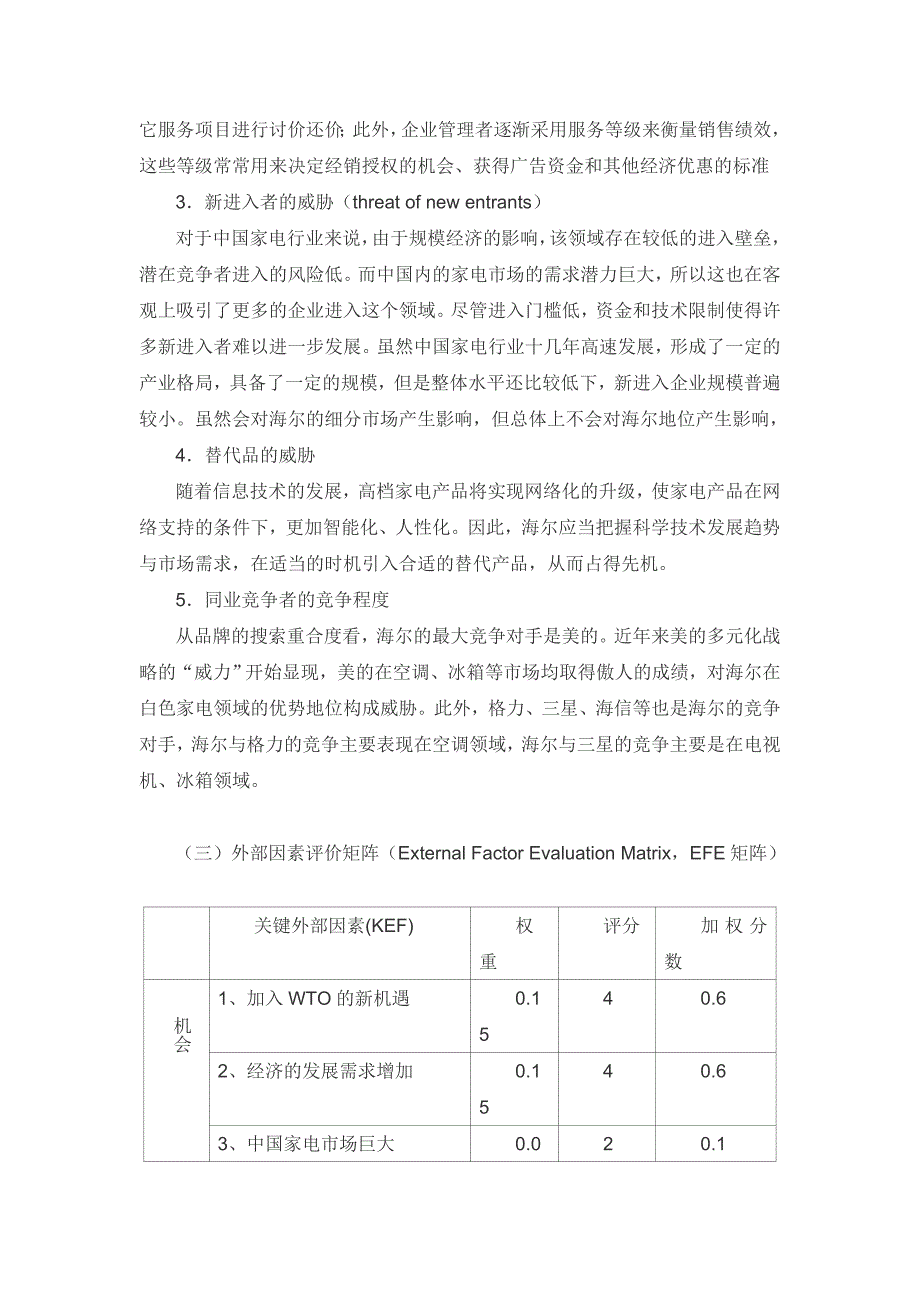 海尔集团战略分析EFE-IFE_第3页