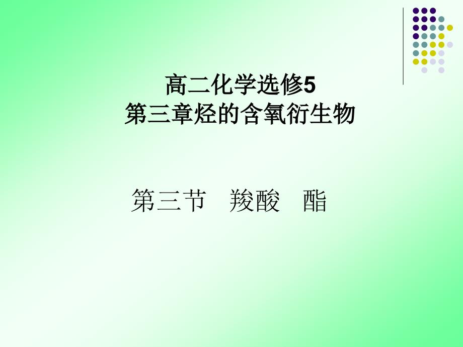 高二化学选修5第3章第三节羧酸酯课件1_第1页