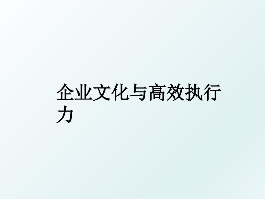 企业文化与高效执行力_第1页