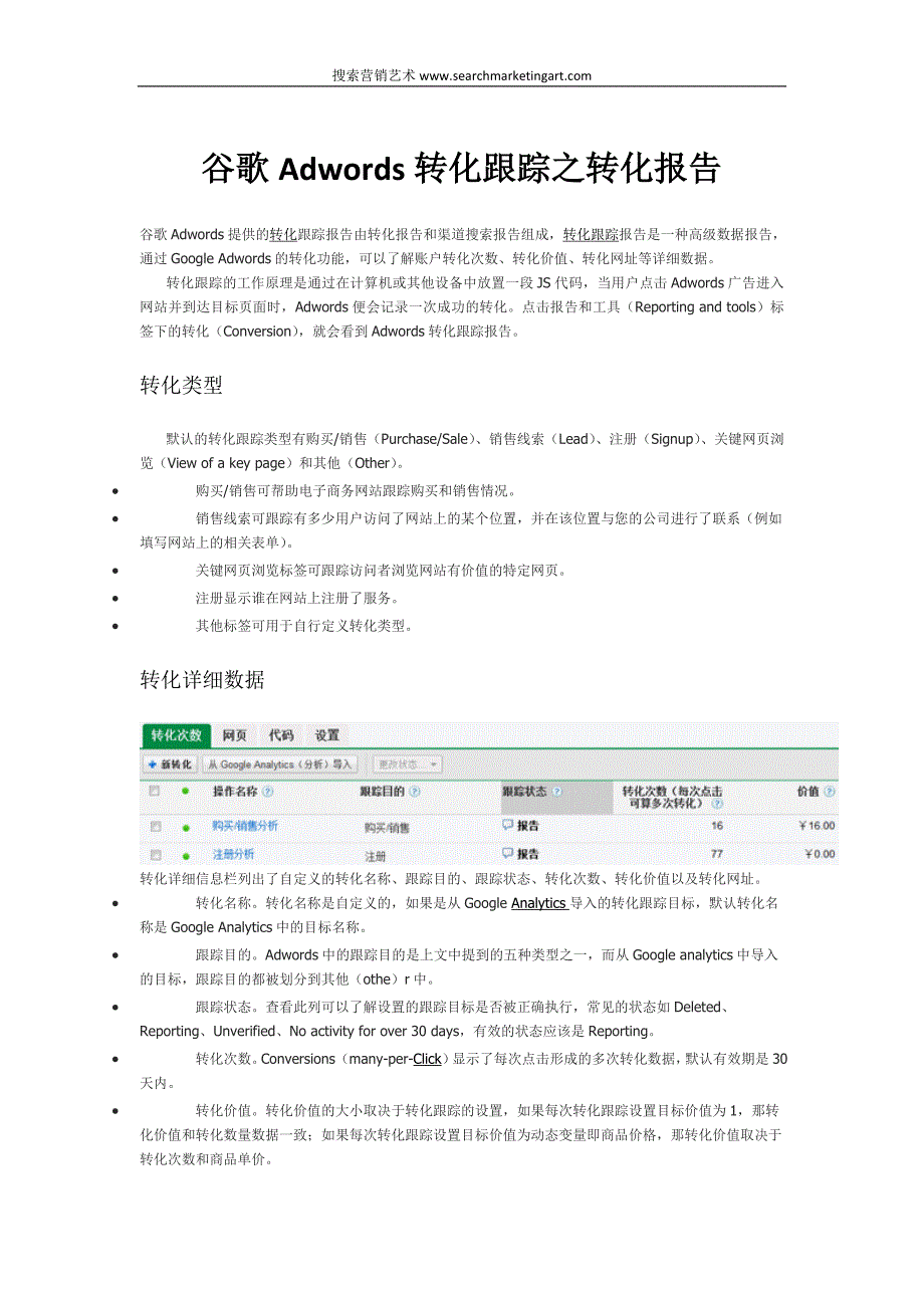 谷歌Adwords转化跟踪之转化报告_第1页