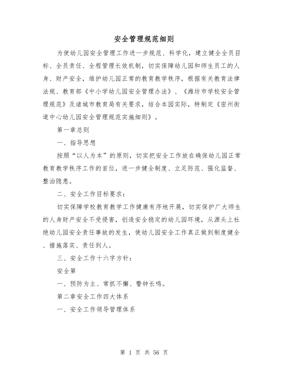 安全管理规范细则_第1页
