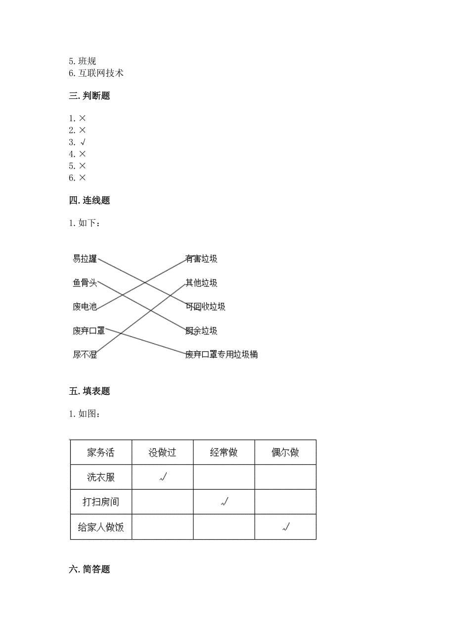 2022秋部编版四年级上册道德与法治期末测试卷附答案ab卷.docx_第5页