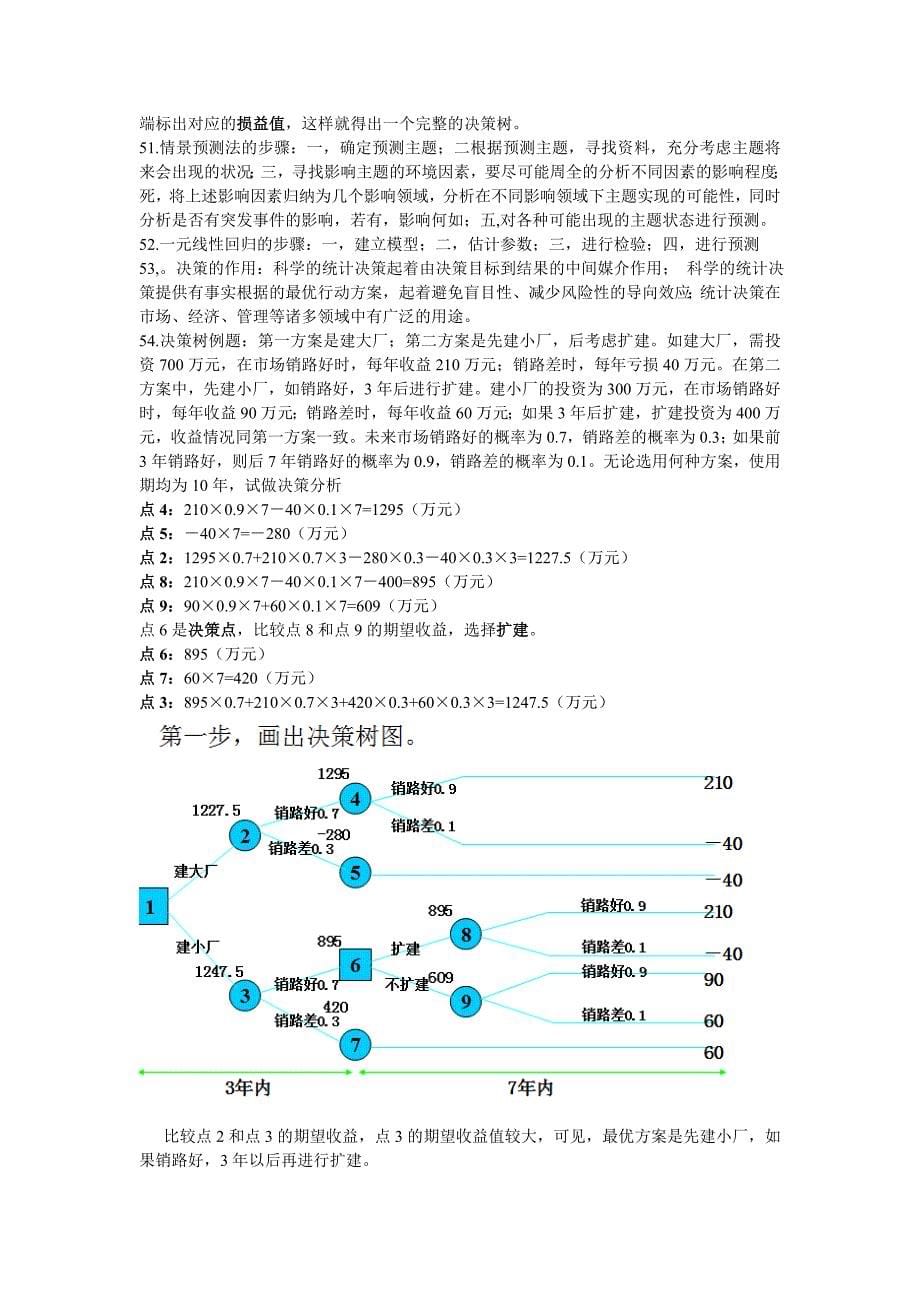 统计预测与决策知识点考试必过和《统计预测与决策》复习试卷(共4套、含答案)_第5页