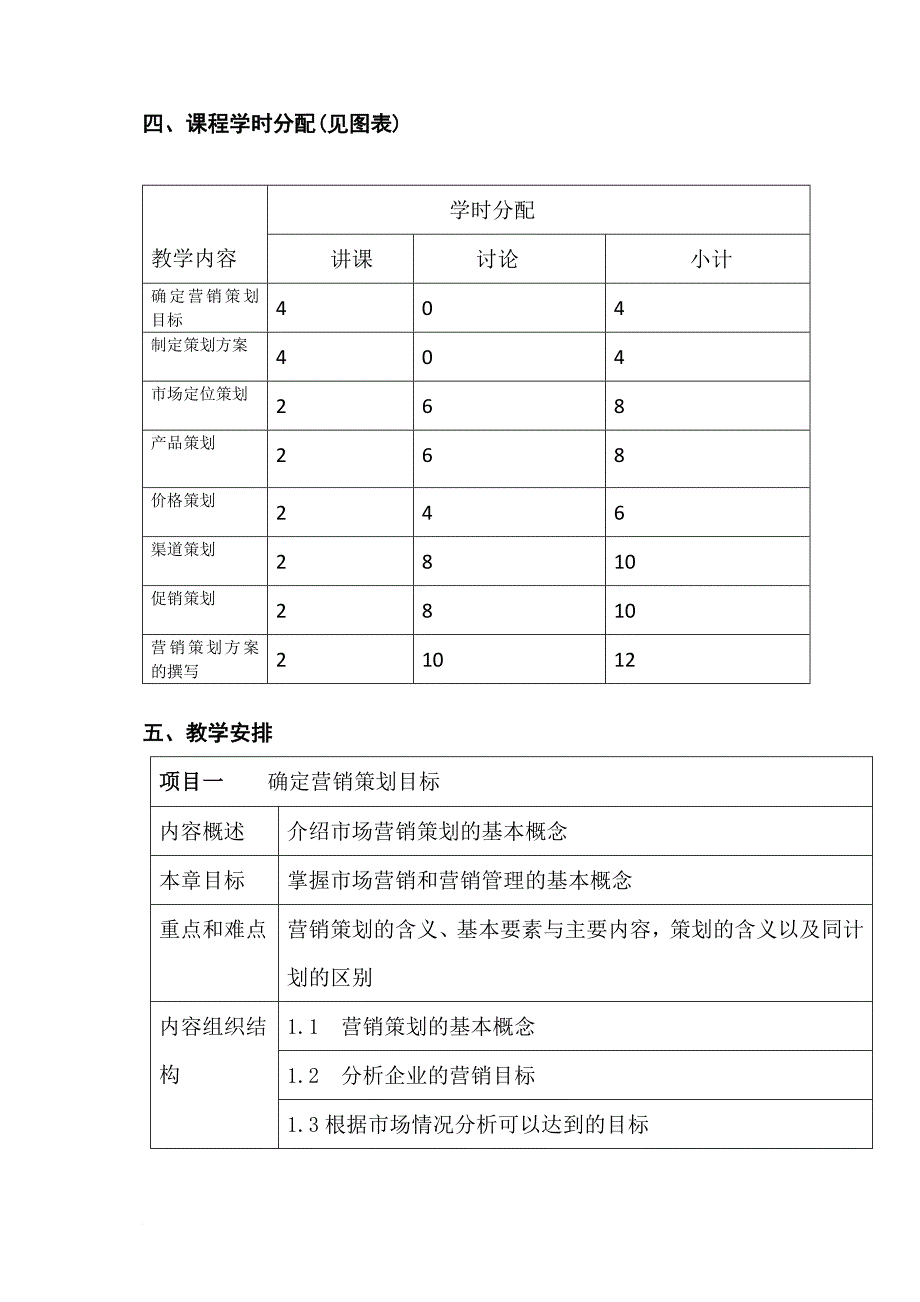 教育资料（2021-2022年收藏的）营销策划实务课程标准_第4页