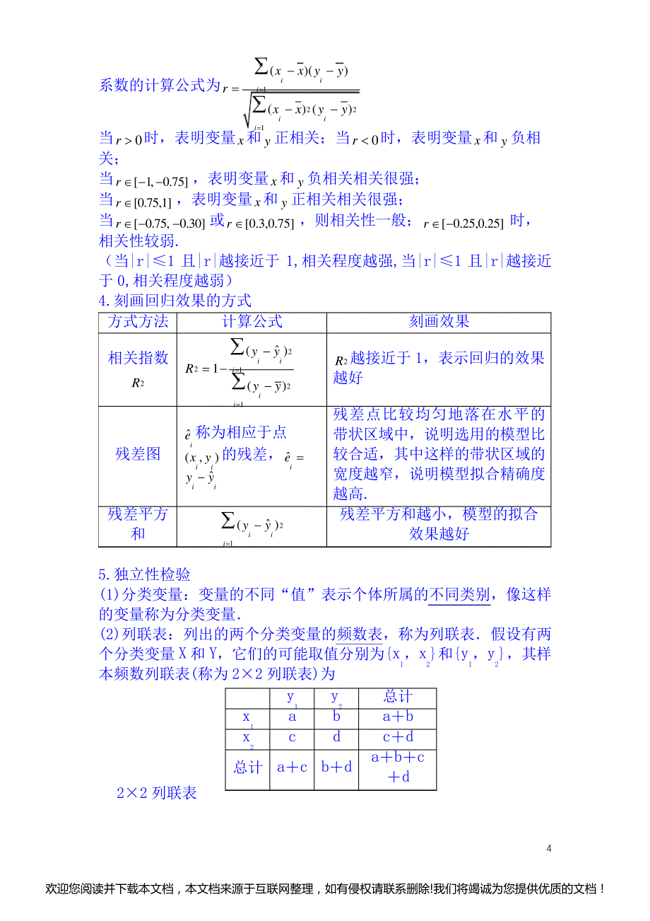 2022届高三理科数学——概率与统计基本概念汇总144448_第4页