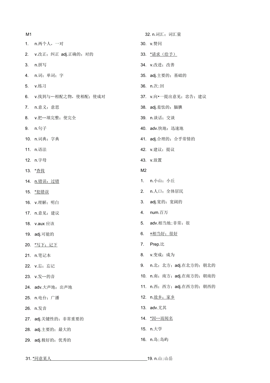 外研版八年级英语上册单词默写_第1页