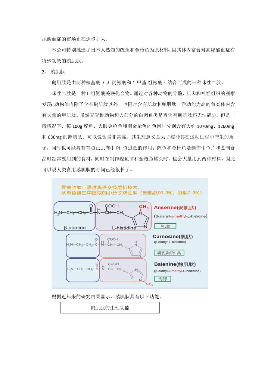 富含鹅肌肽的鲣鱼胜肽针对高尿酸血症的疗效_第3页