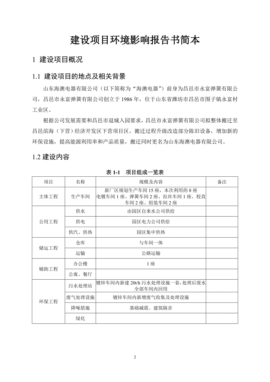 山东海澳电器有限公司年产2000万套减震组件项目环境影响评价报告书.doc_第2页