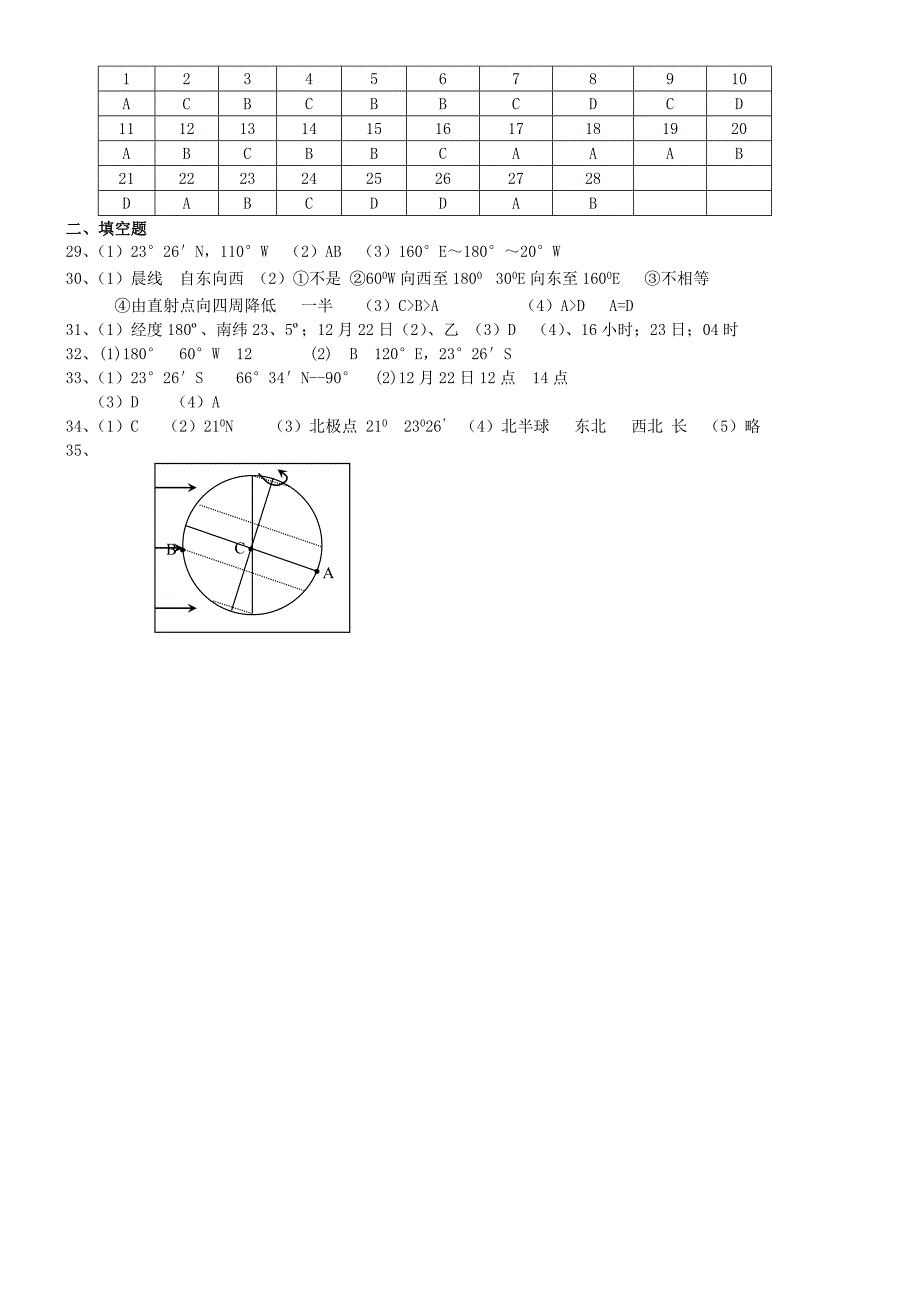 高中地理 光照图的判读专题练习 新人教版选修1.doc_第5页