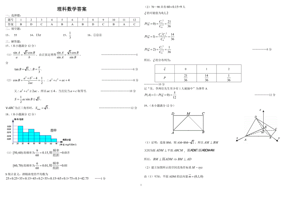 三省三校第五次模数学理终极预测卷答案_第1页