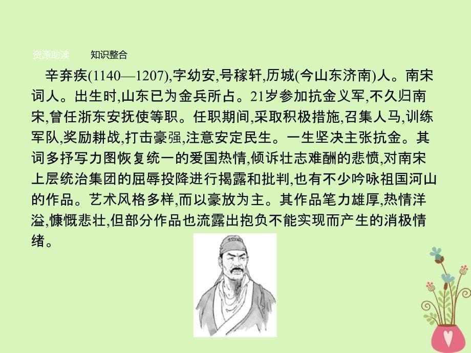 2017-2018学年高中语文 第一单元 历史坐标上的沉思 1 宋词二首课件 鲁人版必修4_第5页