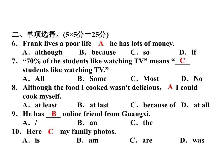 八上同步练习Unit2Howoftendoyouexercise第四课时SectionB(2a2b)_第5页