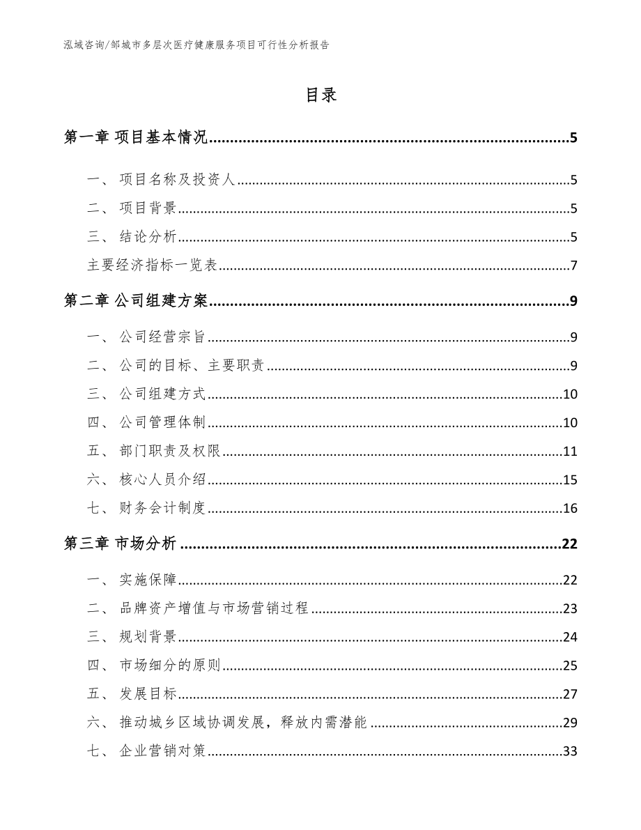 邹城市多层次医疗健康服务项目可行性分析报告_第1页