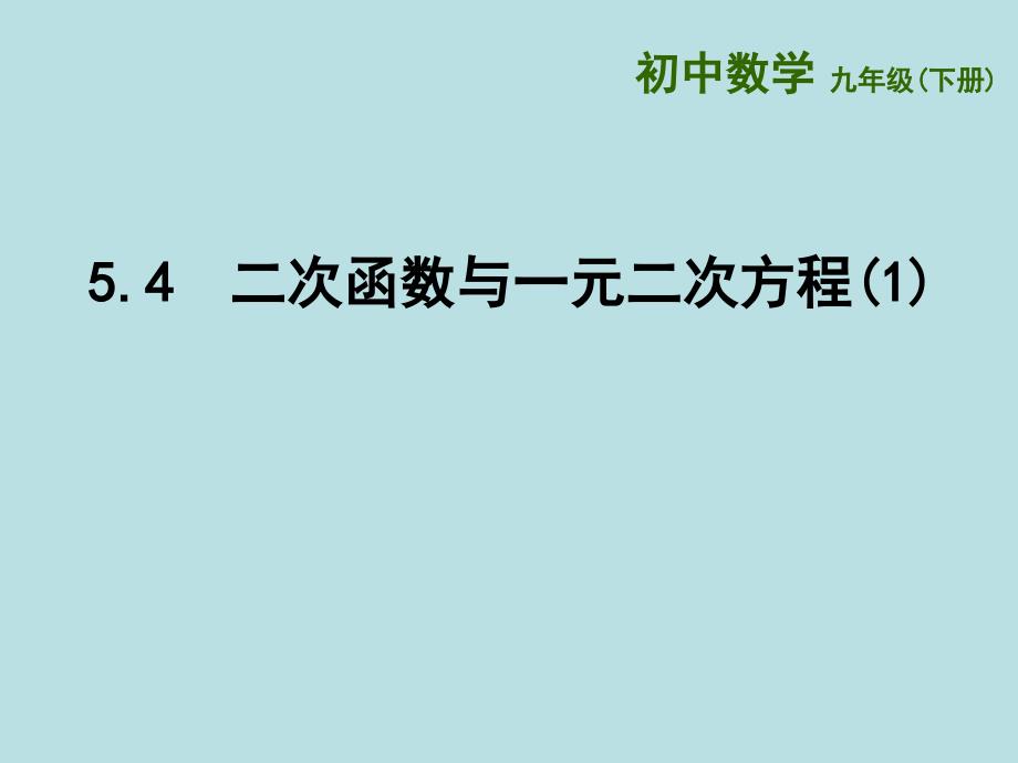 新苏科版九年级数学下册5章二次函数5.4二次函数与一元二次方程课件13_第1页