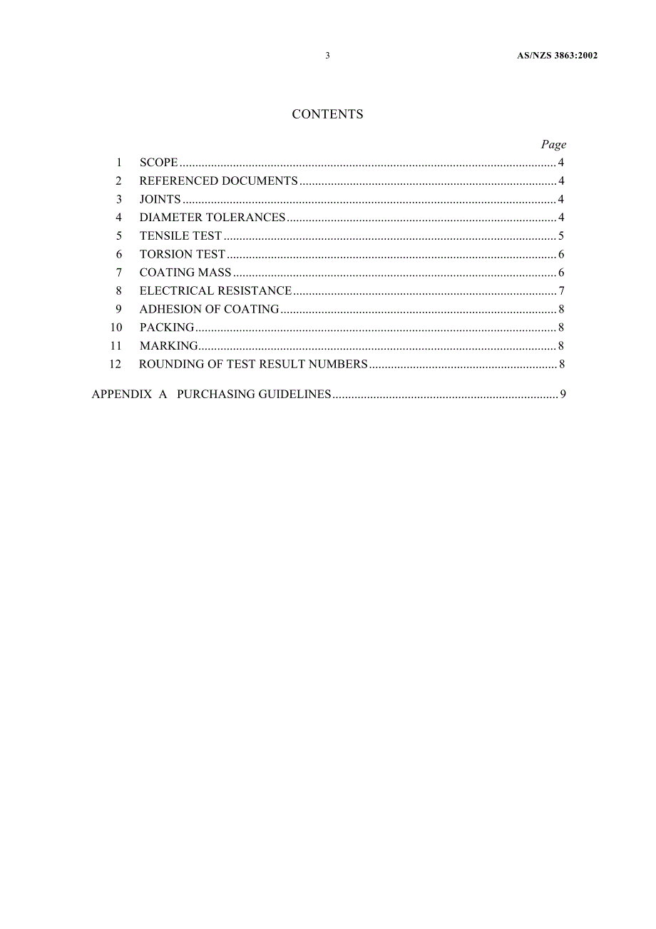 【AS澳大利亚标准】AS NZS 38632002 Galvanized mild steel wire for armouring of cables_第3页