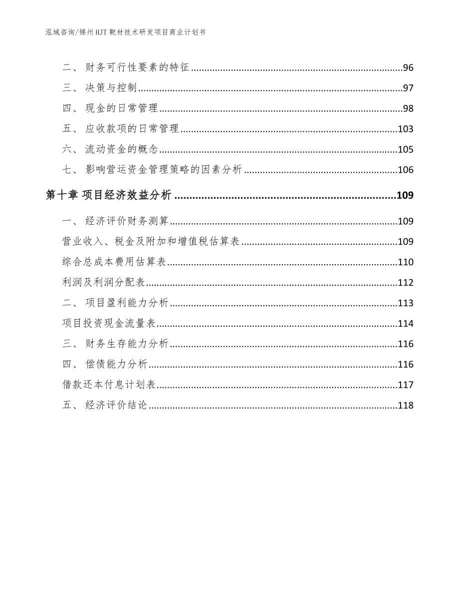锦州HJT靶材技术研发项目商业计划书【模板参考】_第5页