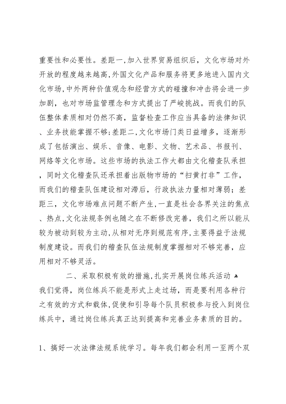 文化市场稽查大队岗位练兵活动总结_第3页