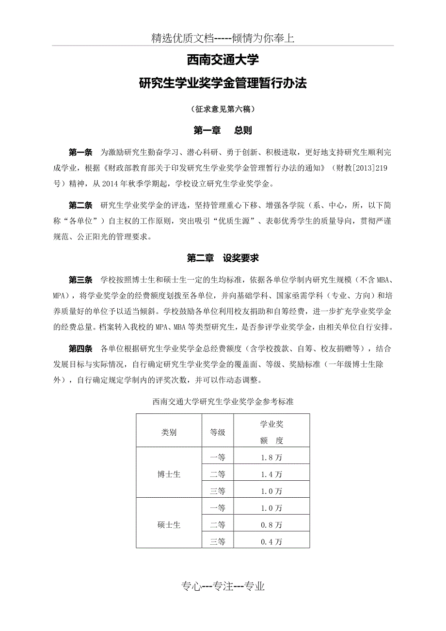 西南交大奖学金细则范文_第3页