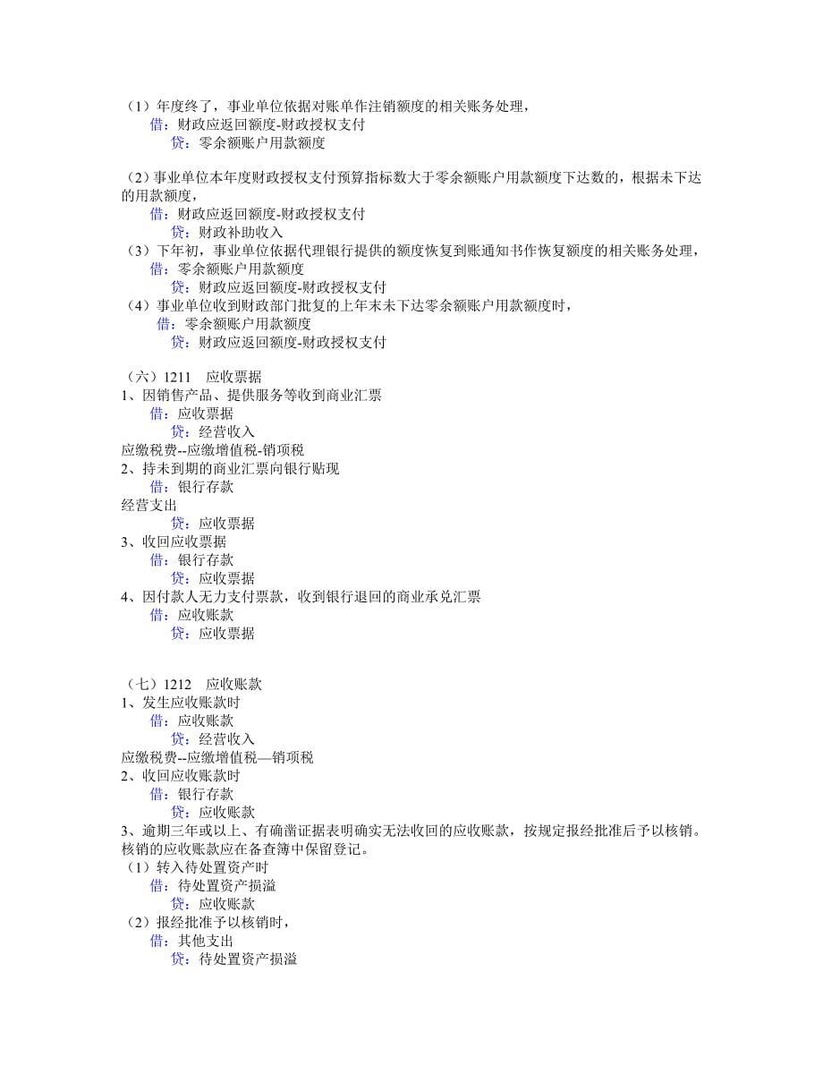 事业单位会计分录大全(可直接打印)_第5页