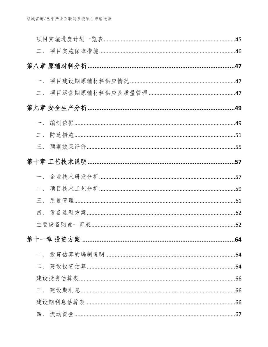 巴中产业互联网系统项目申请报告【范文模板】_第5页