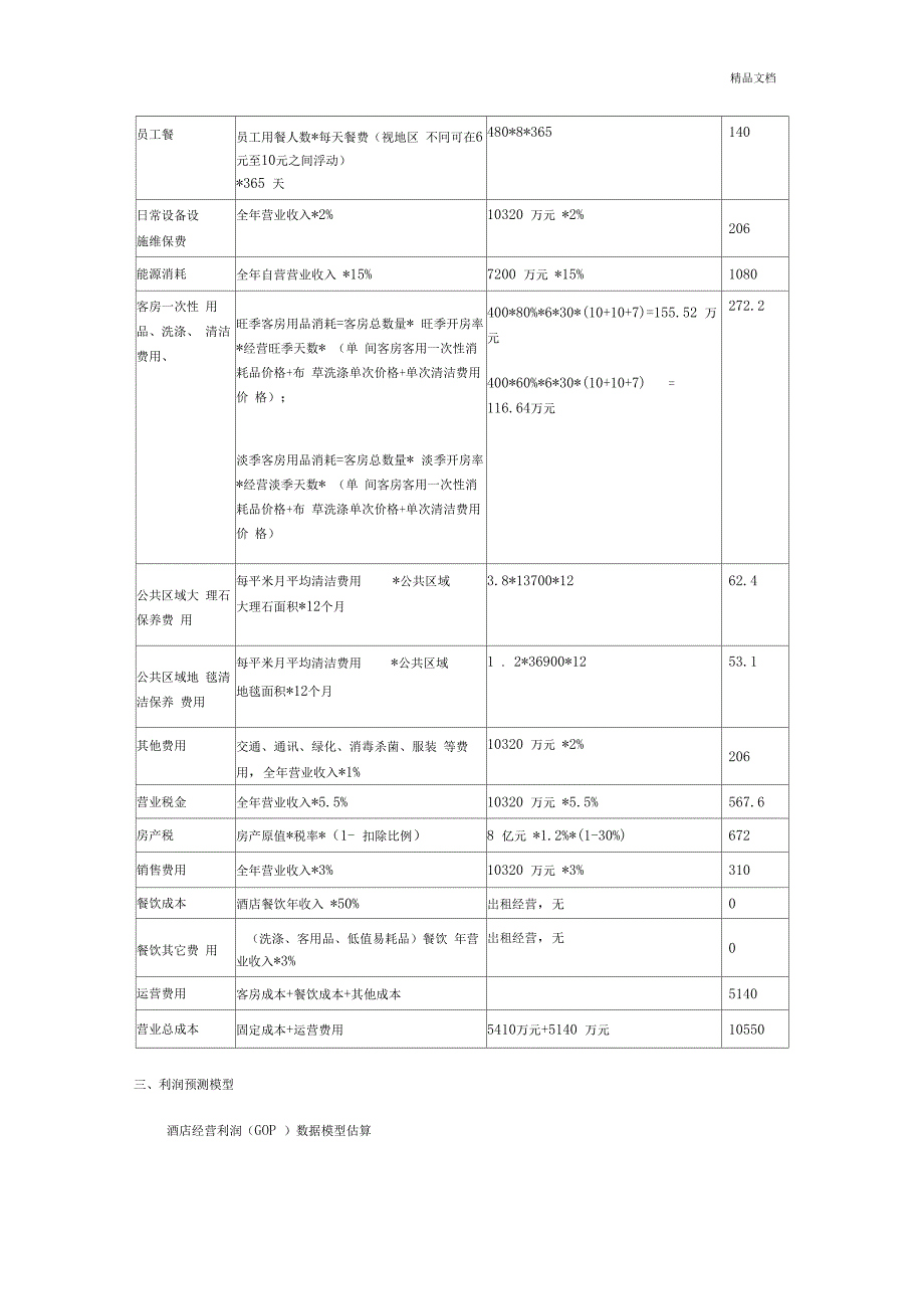 酒店经营收入测算_第4页