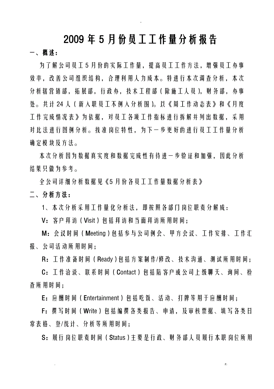 员工工作量分析实施报告_第1页