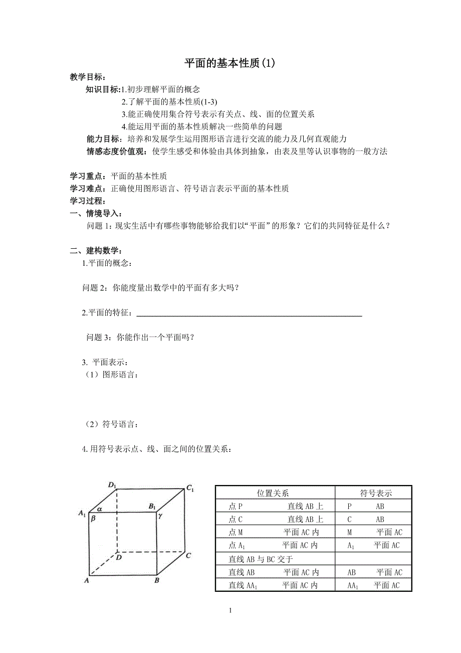 平面的基本性质aifei_第1页