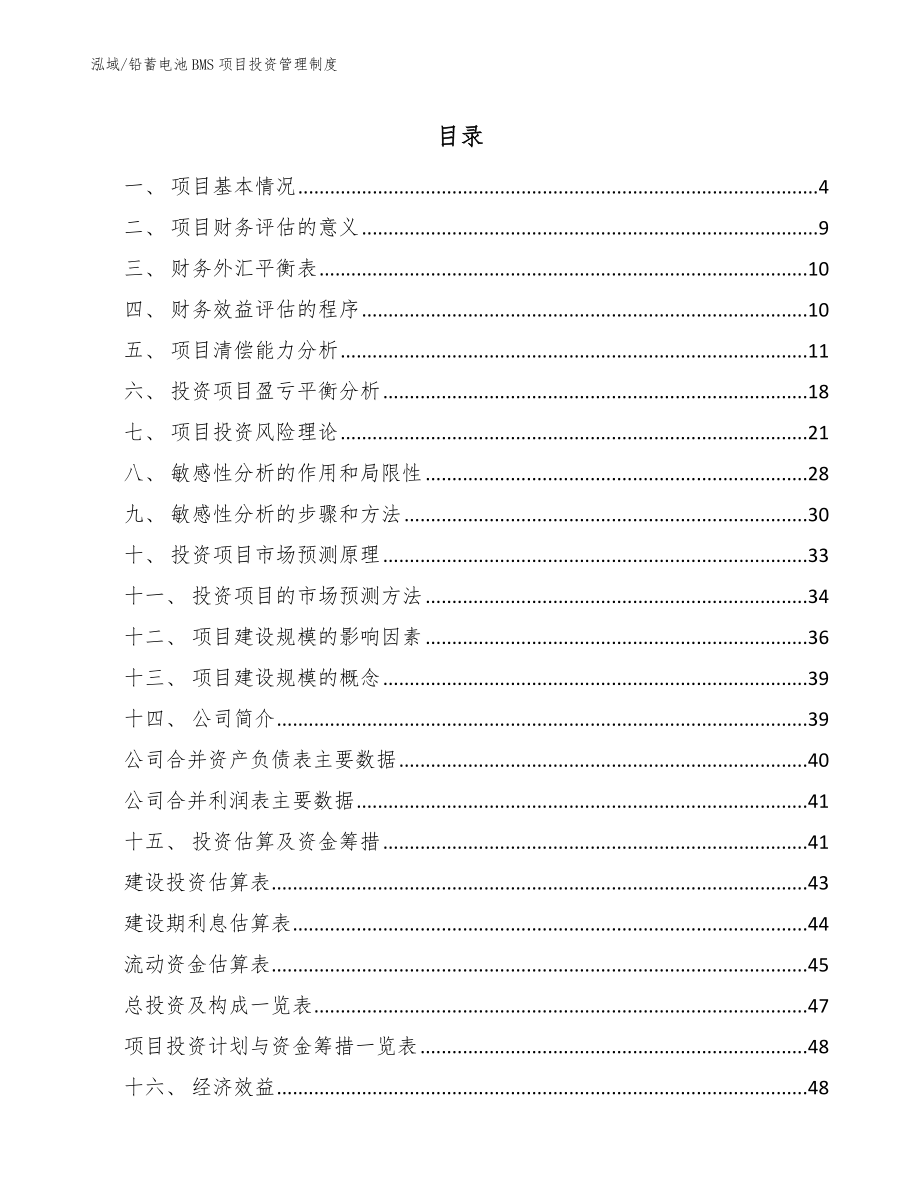 铅蓄电池BMS项目投资管理制度_第2页