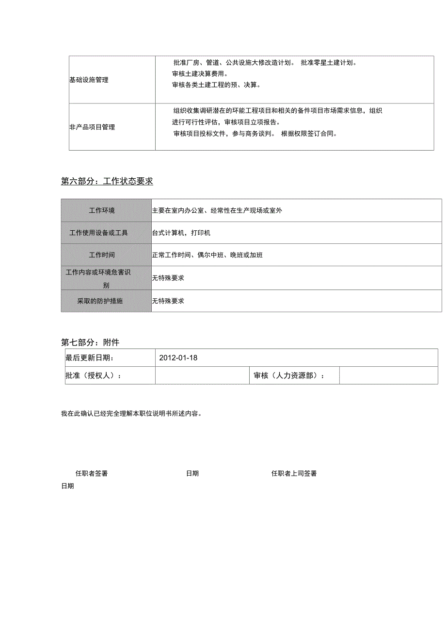 设备动力科科长职位说明书_第3页