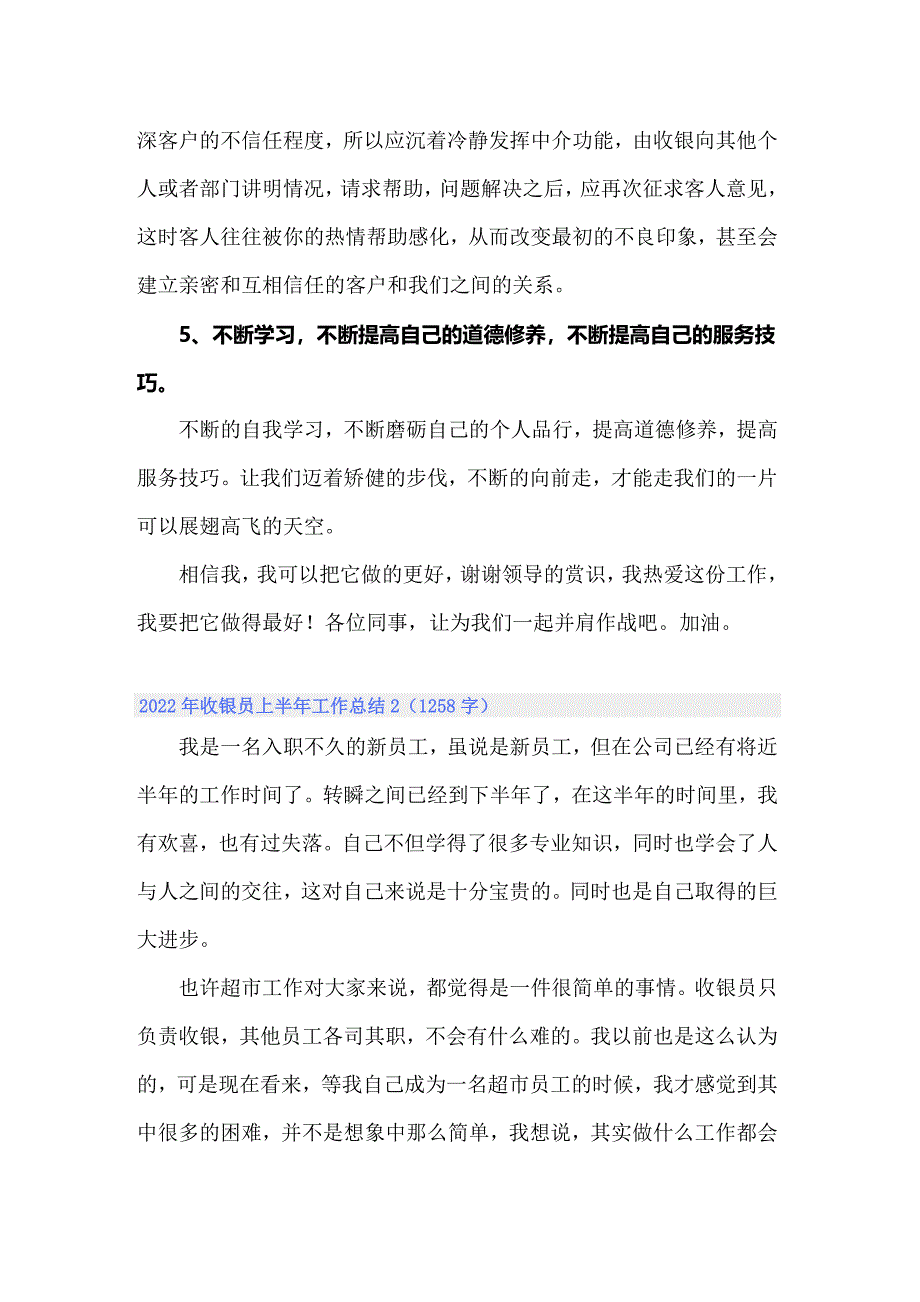 2022年收银员上半年工作总结_第3页