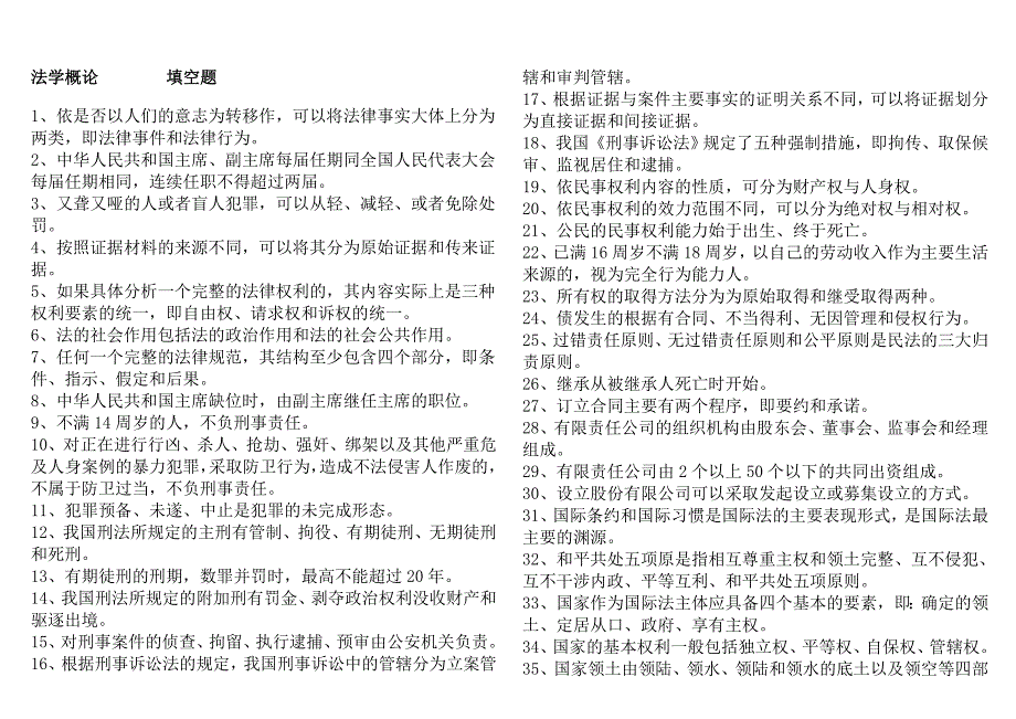 法学概论考试知识点复习考点归纳总结（精）--成人自考-大学本科专科.doc_第1页