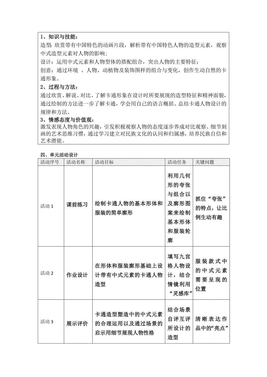 《 我喜爱的卡通 》单元教学设计.doc_第5页